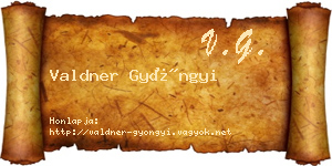 Valdner Gyöngyi névjegykártya